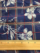 image for 3 7/8 YD PC-Blue Lily Plaid Print Chiffon Fabric
