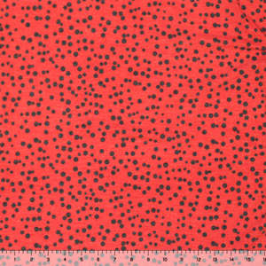 Scattered Spots on Heather Red Cotton Jersey Blend Knit Fabric