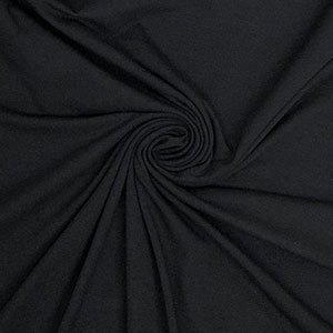 Black Solid Cotton Spandex Knit Fabric - Girl Charlee