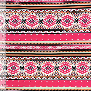 Fuchsia Southwest Diamonds Cotton Spandex Knit Fabric