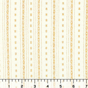 Vintage Gold Embroidered Vertical Rows Cotton Spandex Knit Fabric