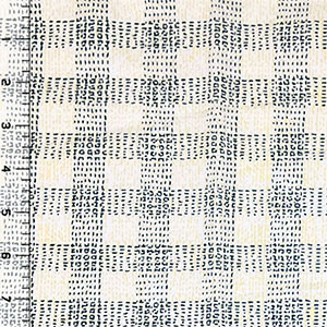Half Yard Stitched Black Yellow Plaid Squares Cotton Spandex Knit Fabric