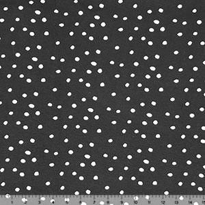 Scattered White Paint Daubs on Black Cotton Spandex Knit Fabric