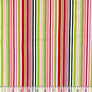 Retro Vertical Multi Stripe Cotton Spandex Knit Fabric