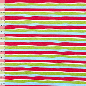 Red Green Blue Wavy Stripe Cotton Spandex Knit Fabric