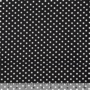 Small White Dots on Black Cotton Spandex Knit Fabric