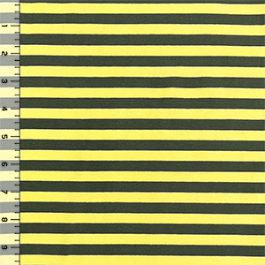 Gray Yellow Small Stripe Cotton Spandex Knit Fabric