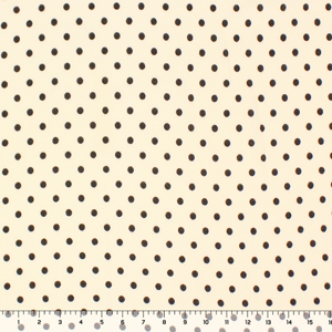 Black Polka Dots on Ivory Hacci Sweater Knit Fabric