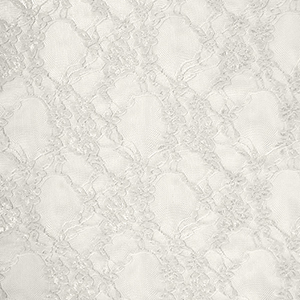 Pearl White Floral Stretch Lace Knit Fabric by Famous Designer - Girl