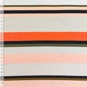 Desert Sky Cabana Stripe Stretch Ribbed Crepe Blend Knit Fabric