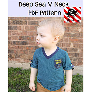 Patterns for Pirates Deep Sea V-Neck Sewing Pattern - Girl Charlee